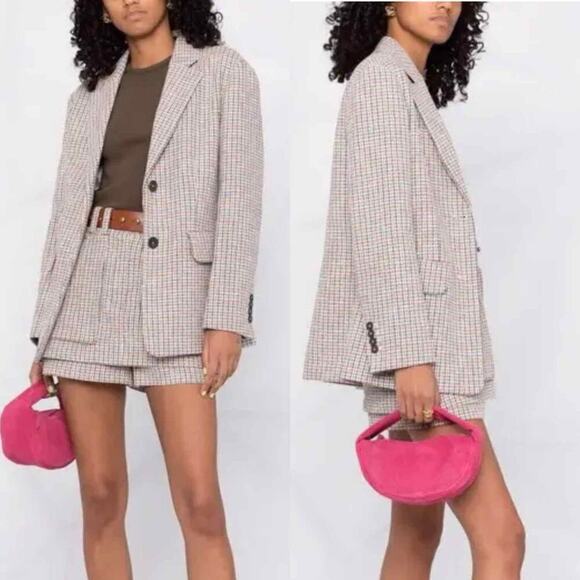 MAJE Tailored Check-Print Houndstooth Blazer Size FR 42 US 10 - Picture 7 of 14